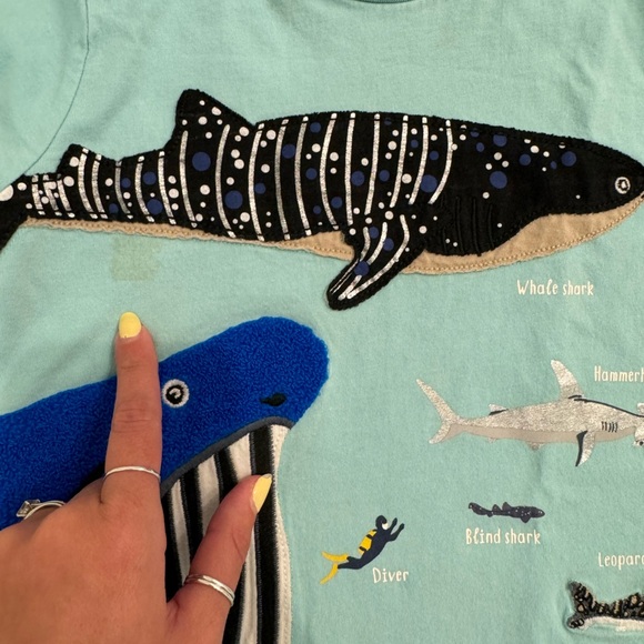 Mini Boden Shark Appliqué Tee Shirt - Picture 3 of 6
